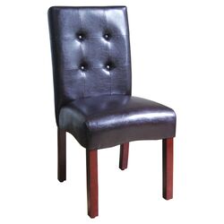 Leather Parsons Chair in Espresso (Set of 2)