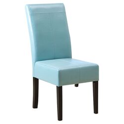 Lyon Leather Parsons Chair in Blue (Set of 2)