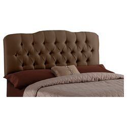Tufted Arch Upholstered Headboard in Chocolate