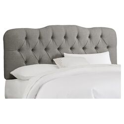 Tufted Arch Linen Upholstered Headboard in Gray