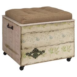 Evelyn Crate Tufted Storage Ottoman in Brown