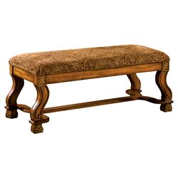 Brittany Paisley Wooden Bench in Classic Cherry