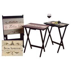 Buon Appetito TV Tray with Stand (Set of 4)