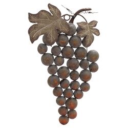 Metal Grape Wall Décor in Rusted Grey