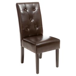 Carter Tufted Side Chair in Chocolate Brown (Set of 2)