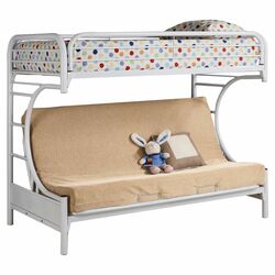 Fall Creek Twin Over Futon Bunk Bed in White