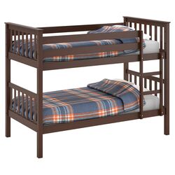 Metal Twin Over Twin Bunk Bed in Black