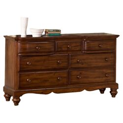 Hamptons 7 Drawer Dresser in Weathered Pine