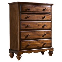 Hamptons 5 Drawer Chest in Weathered Pine