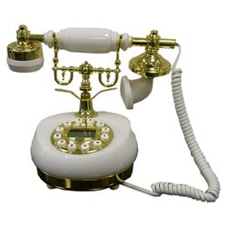 Classic Telephone in White Marble