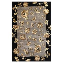 Ruby Silver Floral Vine Rug