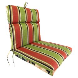 Imperial Stripe Universal Reversible Chair Cushion in Jewel