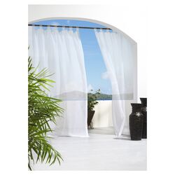 Outdoor Sheer Velcro Tab Top Curtain Panel in White