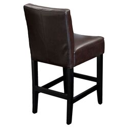 Lopez Bonded Leather Barstool in Brown (Set of 2)