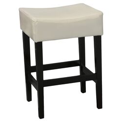Lopez Backless Bonded Leather Barstool in Ivory (Set of 2)