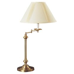 Swing Arm Table Lamp in Antique Brass