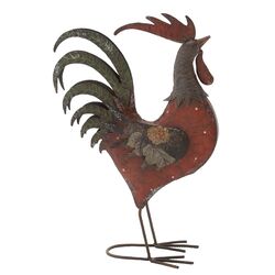 Ornate Tuscan Rooster in Brown & Burgundy