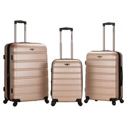 Melbourne 3 Piece Expandable ABS Luggage Set in Champagne