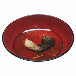 Avignon Rooster Serving Bowl in Red