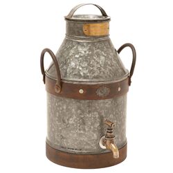 Milk Can in Gray & Brown