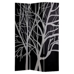 Tranquillity Reversible 3 Panel Room Divider in Black & White