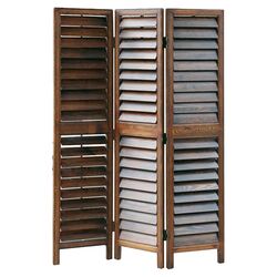 Shutter Style 3 Panel Room Divider in Brown