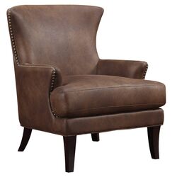 Nola Faux Leather Arm Chair in Java Brown