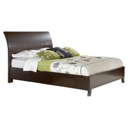 Legend Storage Panel California King Bed in Chocolate Brown