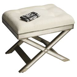 Loft Upholstered Vanity Stool in Pewter