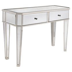 Cronus Mirrored Console Table in Silver