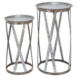 2 Piece Nesting Table Set in Silver