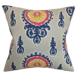 Oenpelli Floral Cotton Pillow in Grey