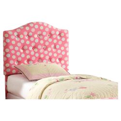 Twin Upholstered Headboard in Pink & White