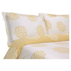 Milena Reversible Duvet Set in Honey & Ivory