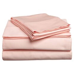 Egyptian Cotton Solid Sheet Set in Peach