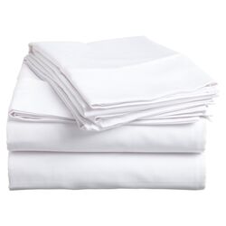 Egyptian Cotton Solid Sheet Set in White