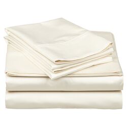 Egyptian Cotton Solid Sheet Set in Ivory