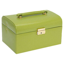 Lizard Grain Jewelry Box in Lime Green Lizard Grain Jewelry Box in Lime Green