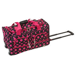 Polka Dot Duffel in Black & Pink Polka Dot Duffel in Black & Pink