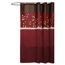 Cocoa Flower Shower Curtain in Red