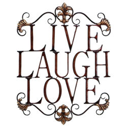 Live, Laugh, Love Wall Décor in Bronze