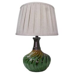 Table Lamp in Bronze & Green