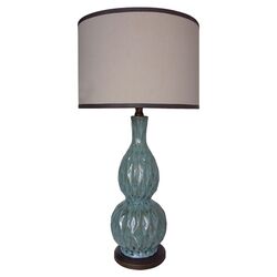 Double Gourd Table Lamp in Brown & Blue