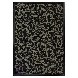 Courtyard All Over Ivy Black Rug