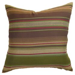 Neville Stripes Pillow in Brown & Green