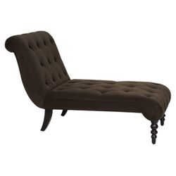 Curves Velvet Chaise Lounge in Chocolate