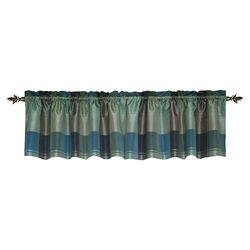 Plaid Curtain Valance in Blue & Green