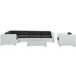 Corona 7 Piece Sectional Seating Group in White