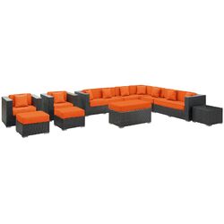 Cohesion 11 Piece Sectional Seating Group in Espresso