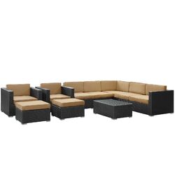 Avia 10 Piece Sectional Seating Group in Espresso